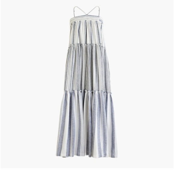 J. Crew Other - NWT J. Crew Linen Blend Chambray Cover-Up Dress in Stripe Size Small Style AO999